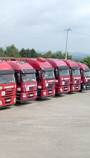 LKW Flotte der Danniger Spezialtransporte